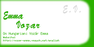 emma vozar business card
