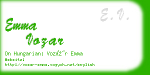 emma vozar business card